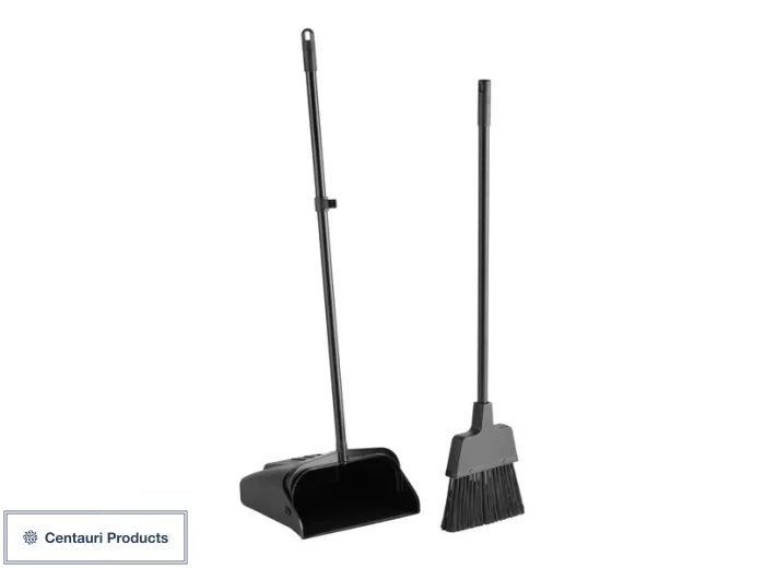 LVX 12" Open-Lid Lobby Dust Pan w/ Broom