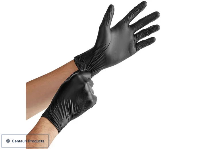 Powder-Free Disposible Black Hybrid 3.5mil Thick Gloves
