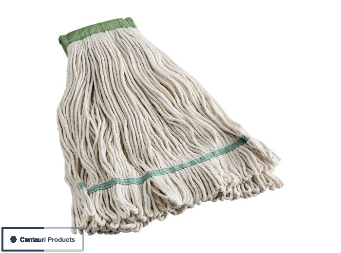 24oz #32 Natural Cotton Looped End Wet Mop w/ 5" Headband