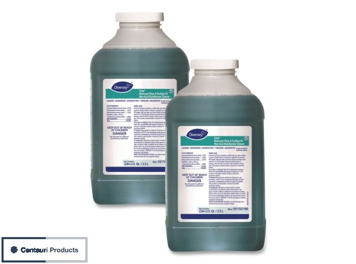 Diversey Crew Restroom Floor and Surface SC Non-Acid Disinfectant Cleaner 2.5L 2/cs