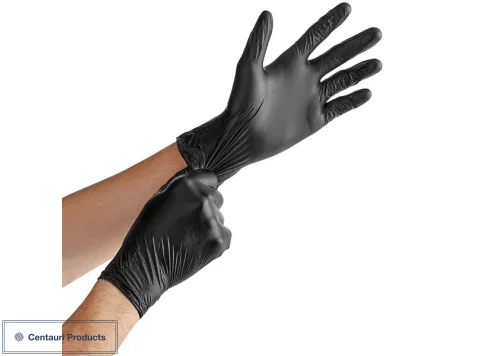 Powder-Free Disposible Black Hybrid 3.5mil Thick Gloves