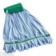 Blue Microfiber Tube Mop w/ 5" Green Headband