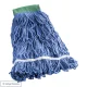 24oz #32 Blue Cotton Blend Looped End Wet Mop Head w/ 5" Headband